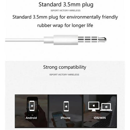 3.5mm Wired Headset With Mic For Smart Phone Computer Tablet Running Fitness Music Gear Audio Gear Gaming Sports Running Headset