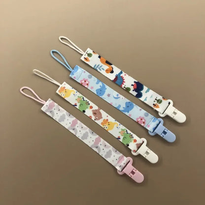 Cartoon Fixed Button Baby Pacifier Clip Chain Ribbon Dummy Soother Holder Chain Anti-drop Buckle Strap for Pacifier Baby Feeding