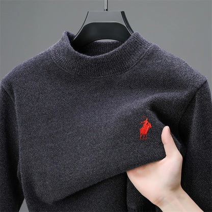 Luxury brand embroidered sweater men designer new round neck casual top winter plush thick warm knit pullover fashion men's wear