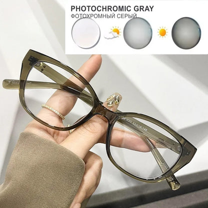 New Maillard Wind Net Red Cold Brown Cat Eye Glasses Frame Women's Plain Face Photo Frame Degrees 0~-6.00