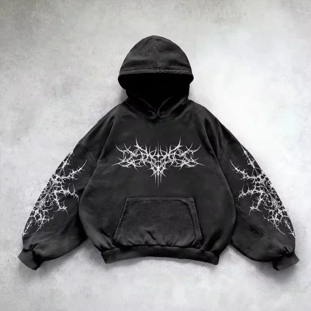 American Y2K New Hip Hop Trend Zipper Hoodie Women Street Casual Loose Joker Vintage Sweatshirt Unisex Fleece Padded Warm Hoodie