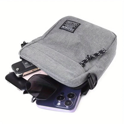 Petit sac à bandoulière simple et décontracté pour hommes en nylon Sac à bandoulière homme en tissu Oxford Sac messager de téléphone Sac de poitrine pour mari