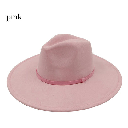 Suede Fedora Painting Felt Hats for Men and Women, Hand Sewn Fedora Adjustable Fall Winter Fashion Party Hats and Gifts