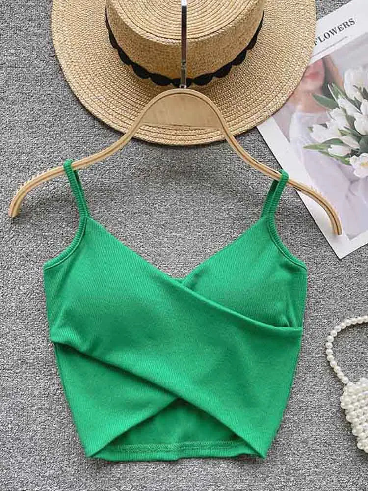 Débardeur Femme Élégant Chic et Mince, Camisole de Sport Décontractée Irrégulière, Bretelles, Couleur Unie, Tendance 2023 Y2K
