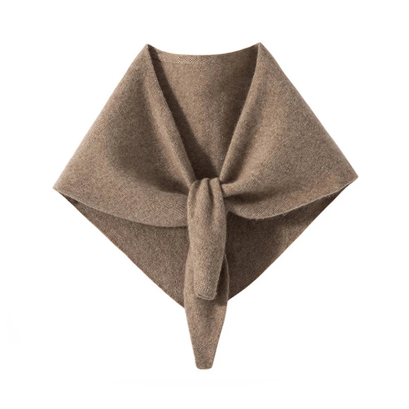 BirdTree, 100%Pure Cashmere Elegant Shawl, Women Solid Neck Protection, Soft Warm Triangle Scarf, 2024 Fall Winter Gift A48907QC