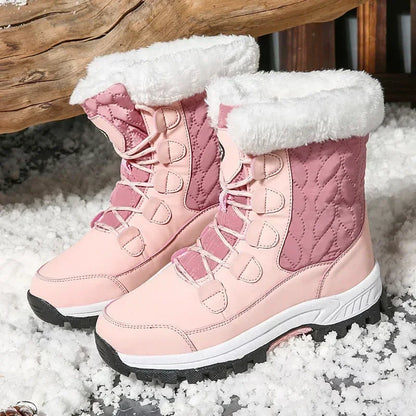 Women's winter boots, mid calf warm lined snow boots, non slip warm shoes, fashionable casual women's boots 2025