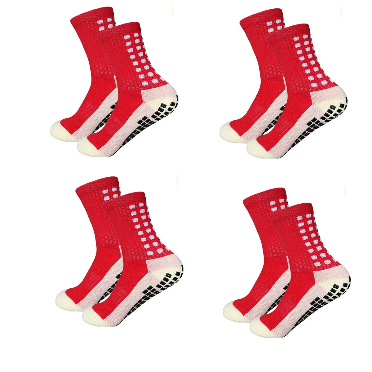 Men's Mid-Calf Sports Socks Breathable Anti-Slip Silicone Dotted Football Basketball Yoga Socks Comfortable Breathable Sports
