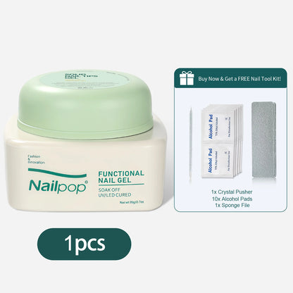 Nailpop Solid Nail Gel for Acrylic Nails Tips - Sculpting & Rhinestone Adhesive UV Gel Strong Adhesion Long-Lasting 20g