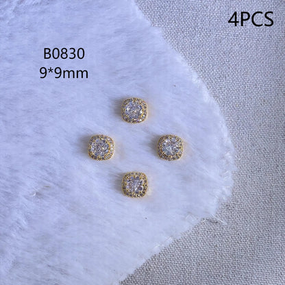 4PCS Kaniu Luxe Gold Nail Jewels Premium Crystal Rhinestones For Acrylic Nails Decoration Handmade Craft