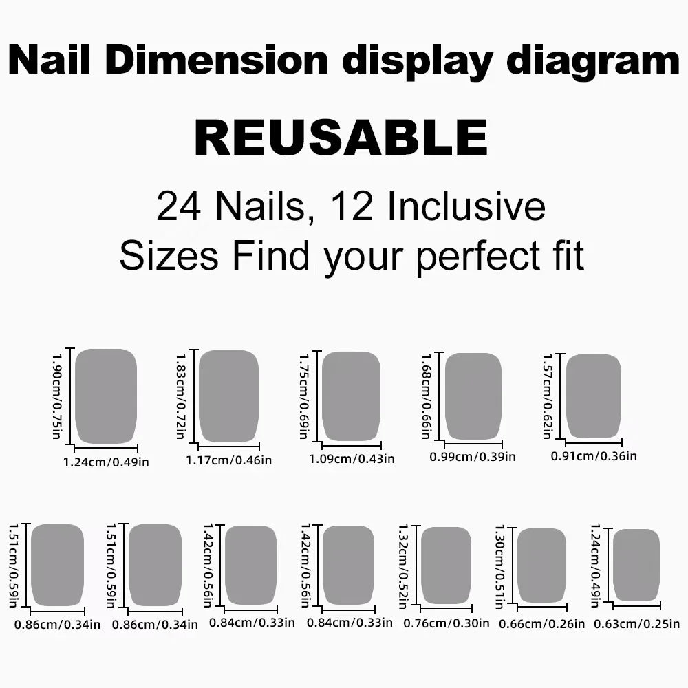 Acrylic Long Square Fake Nail With Glue Sticker 24Pcs Glossy Black Press On False Nails For Gluing DIY Manicure Finger Tips