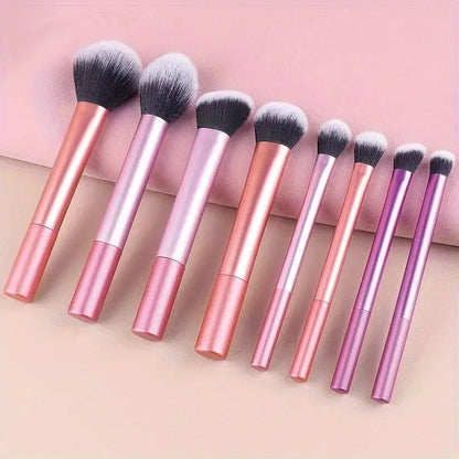 Lot de 8 pinceaux de maquillage professionnels – Poils synthétiques doux et de qualité supérieure, sans cruauté envers les animaux, faciles à nettoyer, pour fond de teint, fard à joues, fard à paupières, cosmétiques