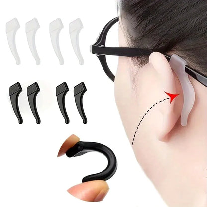 2pairs Silicone Ear Hook Anti-slip Glasses Leg Ear Sleeve Bracket Fastener Sunglasses Accessories Grip Anti-fall Eyewear Holder
