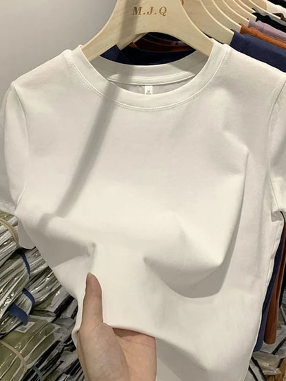 Femmes T-shirt Filles T-shirt Vêtements Femme Hauts T-shirt Femme Manches Courtes Printemps Tee Sexy Y2k Top Blanc