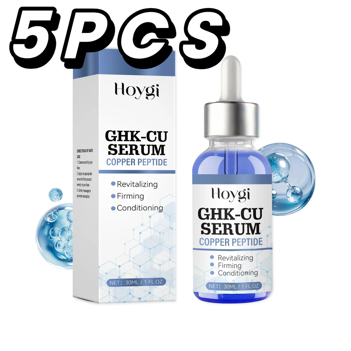 Copper Peptide Serum Anti Aging Face Serum Firming Lifting Fade Fine Lines Pore Shrinking Moisturizer Hyaluronic Acid Skin Care
