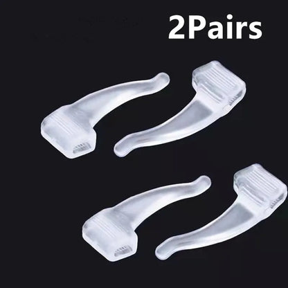2pairs Silicone Ear Hook Anti-slip Glasses Leg Ear Sleeve Bracket Fastener Sunglasses Accessories Grip Anti-fall Eyewear Holder