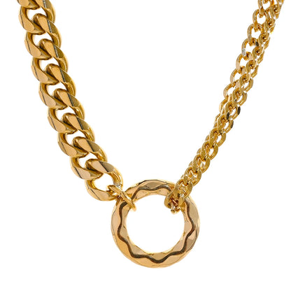 Yhpup Gold Color Chain Statement Necklace for Women Stainless Steel Metal Charm Simple Jewelry Bijoux Acier Inoxidable Femme