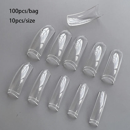 100pcs Long Nail French Tips Special Shape for Gel Nail /Acrylic Nails