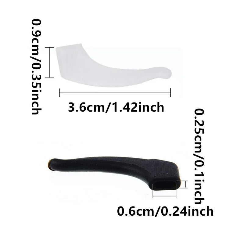 2pairs Silicone Ear Hook Anti-slip Glasses Leg Ear Sleeve Bracket Fastener Sunglasses Accessories Grip Anti-fall Eyewear Holder