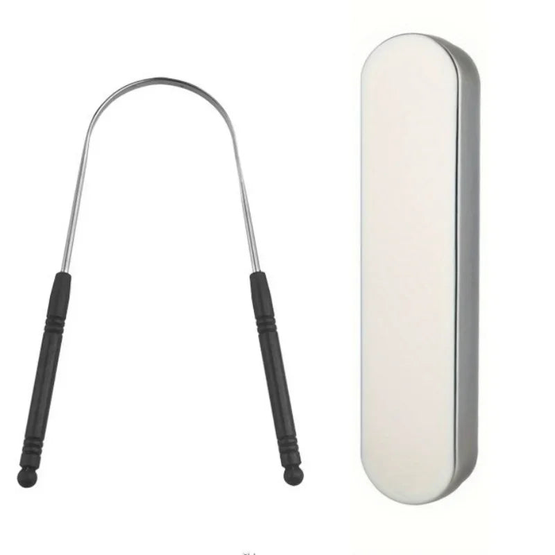 1PCS Grattoir à langue en acier inoxydable Nettoyant buccal Brosse de nettoyage de langue Brosse à dents de langue Hygiène buccale Grattoir de langue de haute qualité
