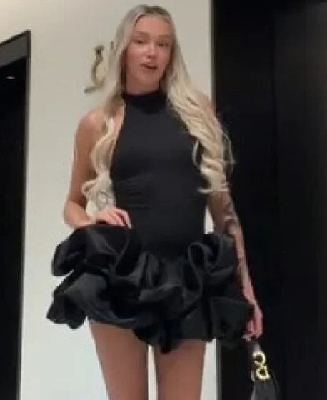 Vêtements chics bouffants à volants pour femme 2026 Robes courtes élégantes Y2K Robe exquise haut de gamme pour soirée en boîte de nuit