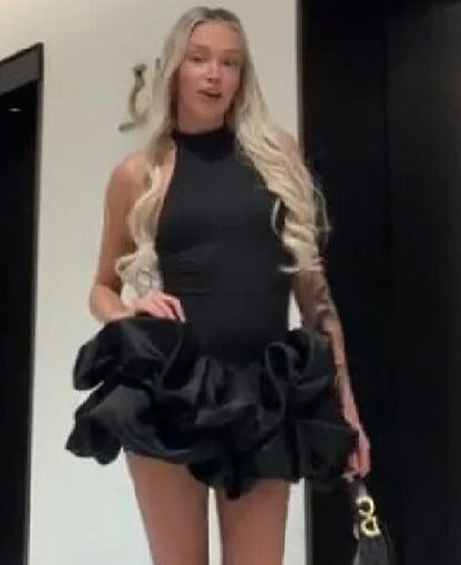 Vêtements chics bouffants à volants pour femme 2026 Robes courtes élégantes Y2K Robe exquise haut de gamme pour soirée en boîte de nuit