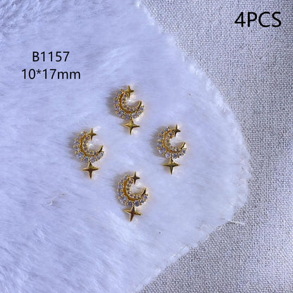 4PCS Kaniu Luxe Gold Nail Jewels Premium Crystal Rhinestones For Acrylic Nails Decoration Handmade Craft