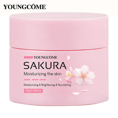 Crème Sakura Essence, Hydratant Visage Fleurs de Cerisier pour Peaux Sèches et Rugueuses, Anti-Âge, Lifting du Visage, Nourrissant, Réparateur au Collagène