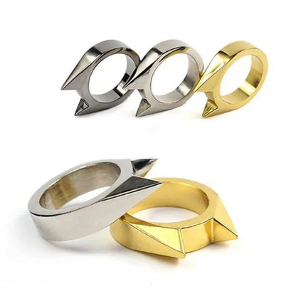 Women Men Cute Cat Ear Rings Self Defense Rings  Metal Knuckle Window Breaker Escorts Attack Rings Unisex Jewelry Accessories