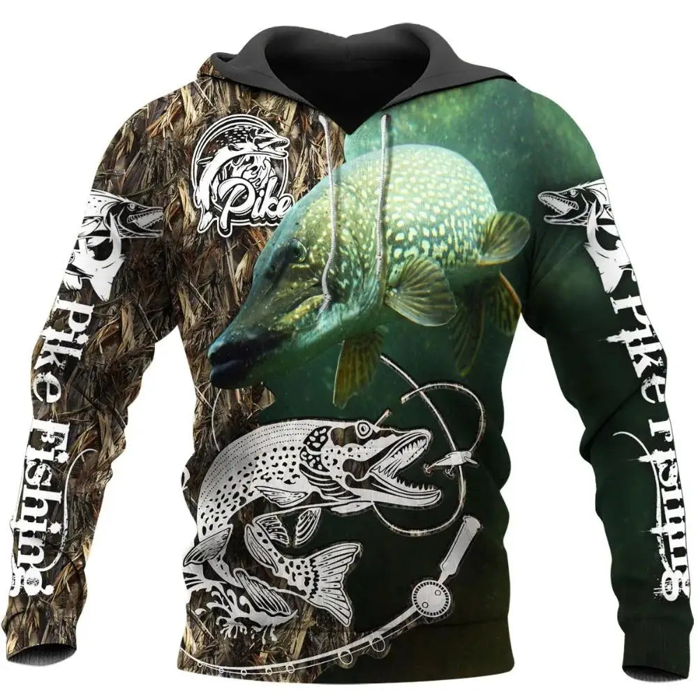 Sweat à capuche pour hommes, motif carpe de pêche 3D cool, Harajuku, unisexe, décontracté, pull, hoodies, sudadera hombre