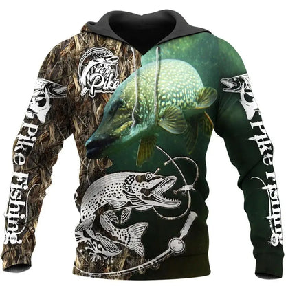 Sweat à capuche pour hommes, motif carpe de pêche 3D cool, Harajuku, unisexe, décontracté, pull, hoodies, sudadera hombre