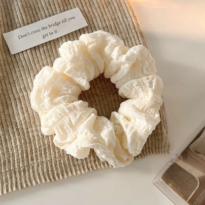 Simple Solid Color Large Intestine Hair Rope for Women Elegant High Ponytail Hair Rope Fashion Girl Meatball Head Scrunchie
