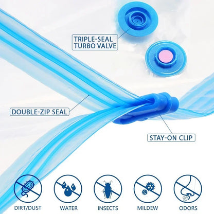Vacuum Storage Organizer Bags, Travel Suitcases Essentials, Wardrobe Clothes Compression Packaging Sealing Bag Camping Equipment