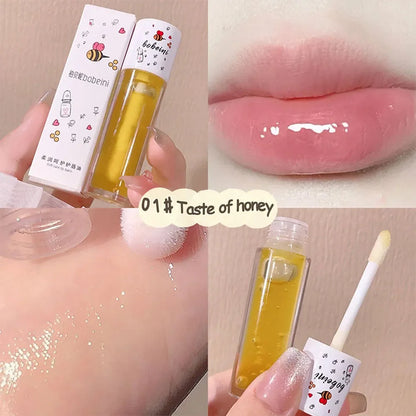 Peach Milk Lip Oil, Bee Lip Balm, Moisturizing Lip Balm, Soothing and Hydrating Lip Oil, Easily Repairs Dry, Cracked Lips