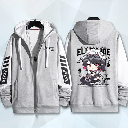 Anime Zenless Zone Zero Zip Up Women/Men Hoodie Sweatshirt ZZZ ZZZERO Ellen Joe Cosplay Zipper Hooded Jacket Outwear