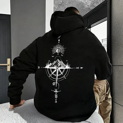 Men's Hoodies Long-sleeved Hooded Sweatshirts Compass Street Fashion Hoodie Harajuku Fashion Streetwear Classic Men Clothing