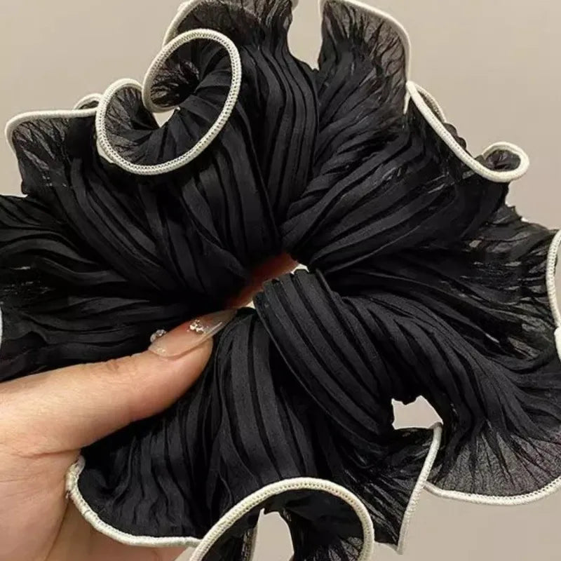 Mesh Pleated Hair Rope for Woman Simple Hair Ring Meatball Head Hair Tie Fashion Girl Does Not Damage The Hair Scrunchie