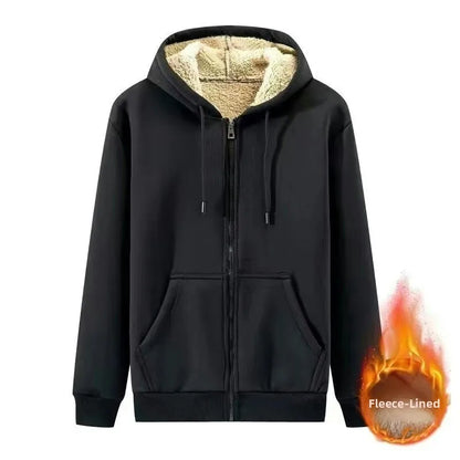 Men's And Women's American Style Hooded Zipper Cardigan Lamb Velvet Sweatshirt Autumn Winter Thickened Warm Casual Outerwear