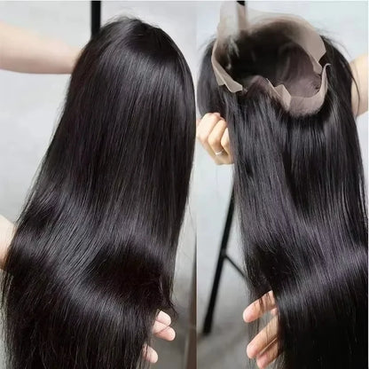 Perrque de cheveux brésiliens humains 4x4 sans colle, prête à porter, de 36, 38, 40 pouces, perruques frontales en dentelle HD transparente 13x4 13x6, lisses comme des baguettes.