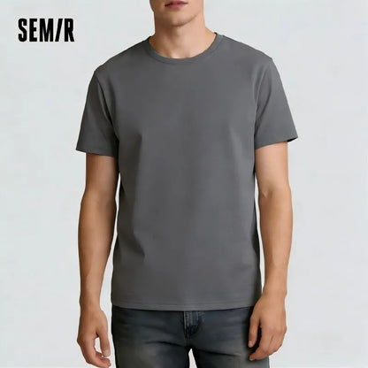 Semir Short Sleeve T-Shirt Men Pure Cotton Bottoming Shirt 2026 New Spring Solid Color Inner Layer Top Versatile White T-Shirt