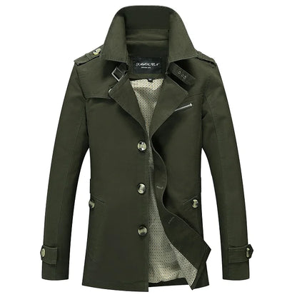 Fashion Men Trench Jackets Brand Casual Business Trench Coat Mens Leisure Overcoat Male Single Breasted Windbreakers Plus Size