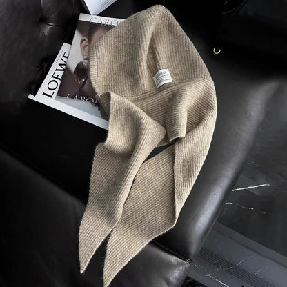 Womens Ribbed Knitted Skullies Hat with Scarf Stylish Solid Color Hooded Scarf for Winter Spring Fall