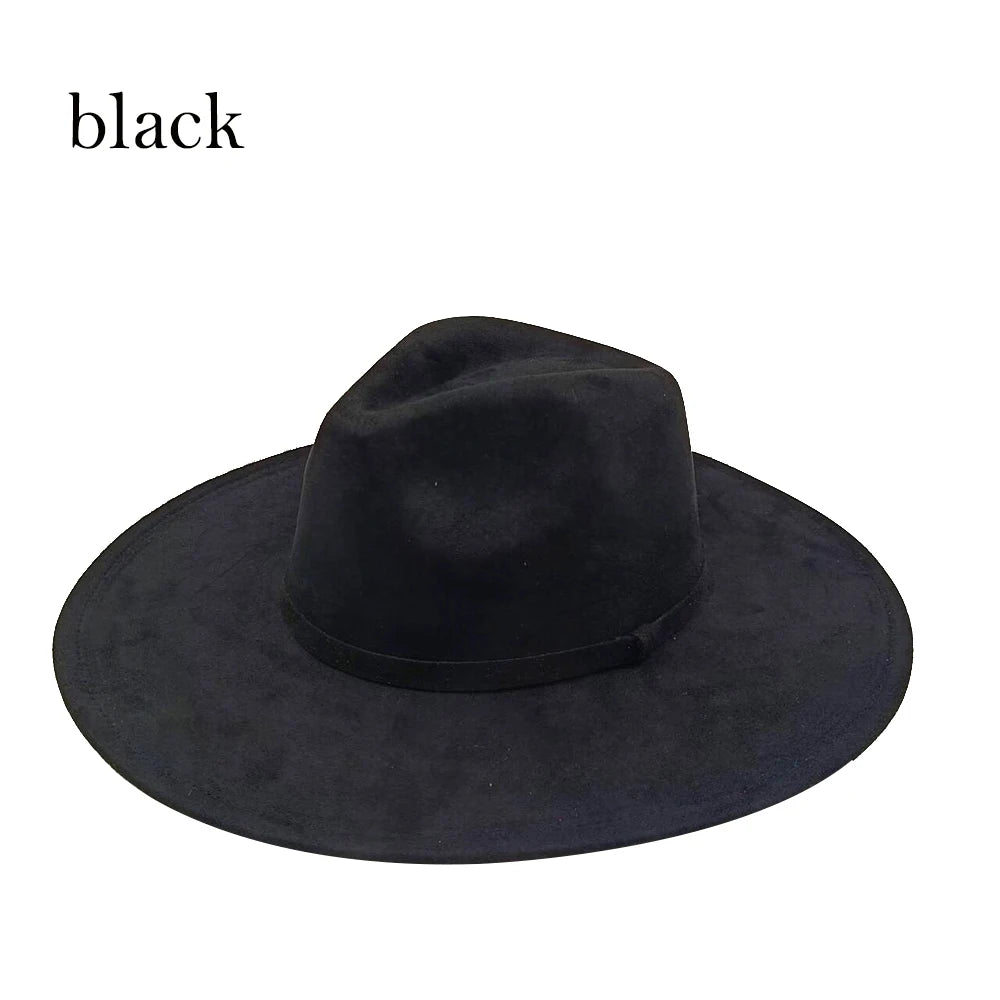 Suede Fedora Painting Felt Hats for Men and Women, Hand Sewn Fedora Adjustable Fall Winter Fashion Party Hats and Gifts