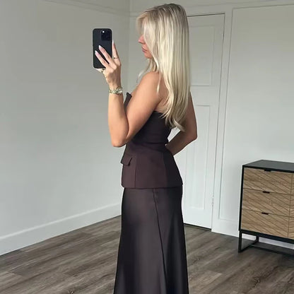 MUJER off Shoulder Tube Top Women Sexy Strapless Crop Top Woman Fashion Backless Short Tops for Women Spring Bustier Vest Top