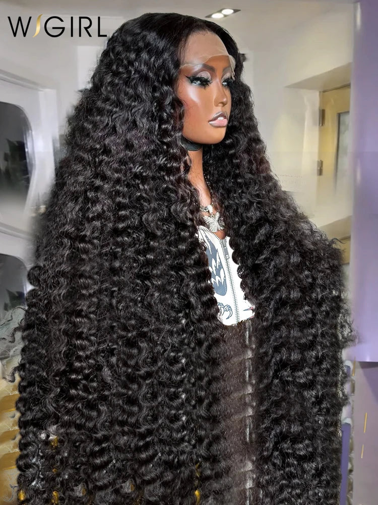 Wigirl 220 % 30 36 pouces HD Transparent 13x6 Perruques Cheveux Humains Ondulés Profonds Lace Front Remy Brésilien Frisé 13x4 Perruque Frontale Pour Femmes