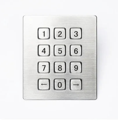 Industrial Keyboard with 12 Keys IP65 3x4 Kiosk Metal USB Keypad Stainless Steel Metallic Waterproof Slim Electric Lock Keypad
