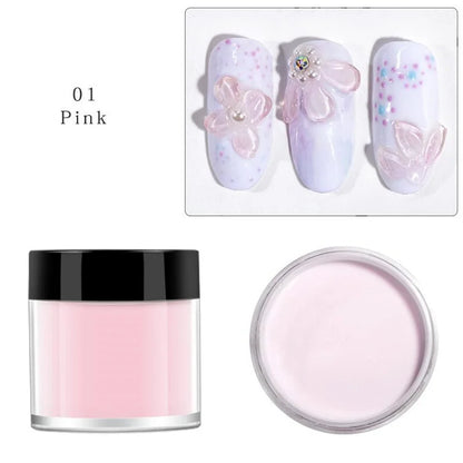 10g White Pink Clear Acrylic Powder for Nail Professional Acrylic Nail Powder Polymer for Carving Dip 3D French Nails Extension