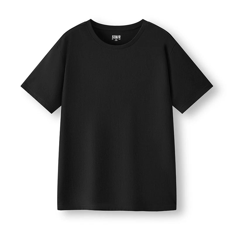 Semir Short Sleeve T-Shirt Men Pure Cotton Bottoming Shirt 2026 New Spring Solid Color Inner Layer Top Versatile White T-Shirt