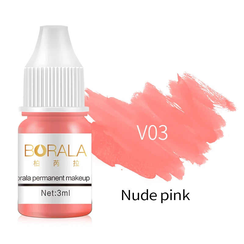 Borala 26 Colors Permanent Makeup Pigment Lip Tattoo Inks Vegan Eyebrows Microblading Pigments 3ml Body Art Ink for PMU Artists