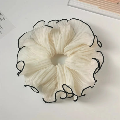 Mesh Pleated Hair Rope for Woman Simple Hair Ring Meatball Head Hair Tie Fashion Girl Does Not Damage The Hair Scrunchie