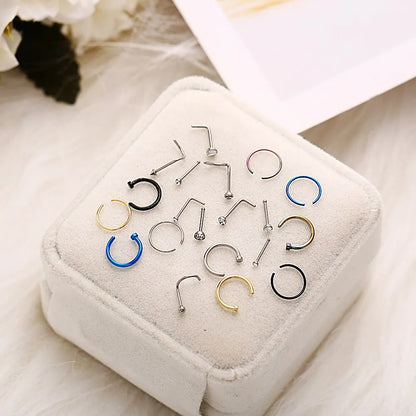 22 Pcs De Costume Faux Anneau De Nez Boucles D'oreilles Mode Punk Non-nez-piercing Septum Bijoux Pour Femmes